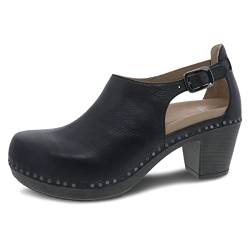 Dansko Sassy Damen-Clog mit Absatz, bequeme Schuhe, Fußgewölbeunterstützung, Schwarz, 39.5/40 EU von Dansko