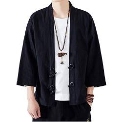 Herren Japan Happi Kimono Haori Jacke Übergangsjacke Leinen Mäntel von Daoba