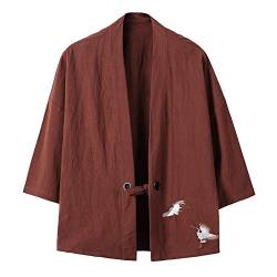 Herren Kimono Baggy Baumwolle Druck Mantel Haori Jacke Übergangsjacke Japan Happi Kimono von Daoba