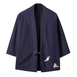 Herren Kimono Baggy Baumwolle Druck Mantel Haori Jacke Übergangsjacke Japan Happi Kimono von Daoba