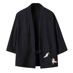 Herren Kimono Baggy Baumwolle Druck Mantel Haori Jacke Übergangsjacke Japan Happi Kimono von Daoba
