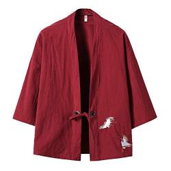 Herren Kimono Baggy Baumwolle Druck Mantel Haori Jacke Übergangsjacke Japan Happi Kimono von Daoba