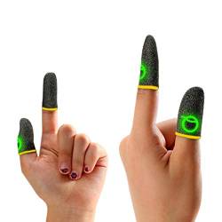 Dapuly Mobile Gaming Fingerärmel, 1 Paar leuchtend atmungsaktive Fingerhandschuhe Touchscreen Anti-Sweat Finger Cots für PUBG Mobile Spiele von Dapuly