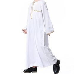 Darabun Jungen Muslim Robe Arabisch Islamisch Kostüme Ethnische Kleidung Muslimische Kinder Langarm Junge Gebet Robe Naher Osten Teenager Kleidung von Darabun
