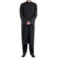 Herren Middle East Thobe mit Hosen - Männer Muslim Langarm Thobe Lose Kaftan Casual Dubai Arab Kaftan Kleidung Herren Islamische Kostüm 2pcs/Set von Darabun