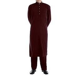 Herren Middle East Thobe mit Hosen - Männer Muslim Langarm Thobe Lose Kaftan Casual Dubai Arab Kaftan Kleidung Herren Islamische Kostüm 2pcs/Set von Darabun