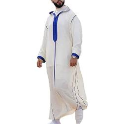 Herren Robe Muslimisches Herrenkleid - Männer Muslimischen Gewand arabische Robe Mit Kapuze für Männer Islamische Langarm Kaftan Abaya Robe von Darabun