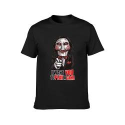 Anaser Saw Jigsaw Billy Puppet I Want You to Play A Game Unisex T-Shirt Printed Tee Graphic Top Men Black Shirt XXL von Daran