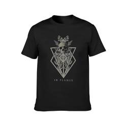 In Flames Skull Unisex T-Shirt Printed Tee Graphic Top Men Black Shirt L von Daran