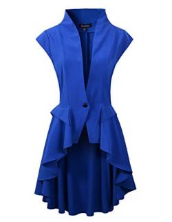 Damen Gothic Steampunk Schwanz Vamp Lange viktorianische Wasserfall Weste Jacke Top, blau, US 18 von DarcChic