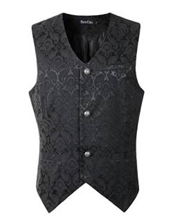 DarcChic Herren Gothic Weste Steampunk Viktorianisch, Schwarz, Large von DarcChic