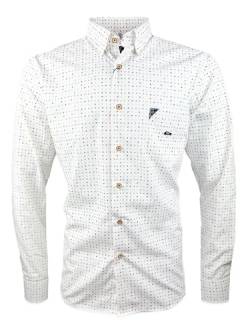 Dario Beltran Herren LS Shirt Archena Regular Fit White Multi, weiß, L von Dario Beltran