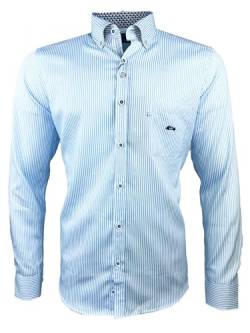 Dario Beltran Herren Regular Fit Hemd Seros Blue Stripe, blau, XL von Dario Beltran