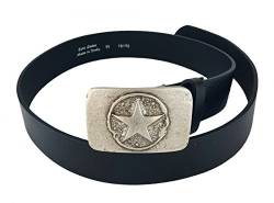 Dark Dreams Western Cowboy Sheriff Buckle Gürtelschnalle Stern altsilber mit schwarzem Ledergürtel, Länge:120 von Dark Dreams