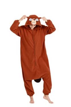 DarkCom Tier Onesie Halloween Cosplay Biber Kostüm Karneval Einteiliger Pyjamas Jumpsuit für Frauen und Männer XL von DarkCom