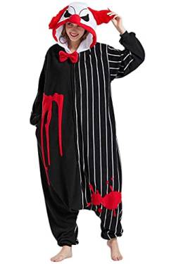 DarkCom Tier Onesie Halloween Cosplay Clown Kostüm Karneval Einteiliger Pyjamas Jumpsuit für Frauen und Männer XL von DarkCom