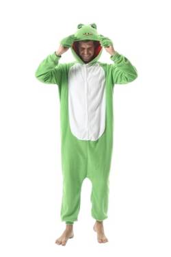 DarkCom Tier Onesie Halloween Cosplay Frosch Kostüm Karneval Einteiliger Pyjamas Jumpsuit für Frauen und Männer XL von DarkCom