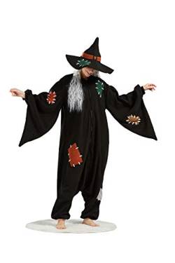 DarkCom Tier Onesie Halloween Cosplay Hexe Kostüm Karneval Einteiliger Pyjamas Jumpsuit für Frauen und Männer L von DarkCom