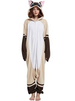 DarkCom Tier Onesie Halloween Cosplay Siam Kostüm Karneval Einteiliger Pyjamas Jumpsuit für Damen und Herren L von DarkCom