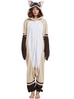 DarkCom Tier Onesie Halloween Cosplay Siam Kostüm Karneval Einteiliger Pyjamas Jumpsuit für Damen und Herren M von DarkCom