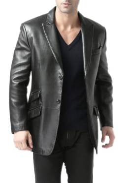 DarkRabbit Lederblazer für Herren Schwarz Männer (DE/NL/SE/PL, Alphanumerisch, L, XL, Regular, Regular, Regular, Schwarz) von DarkRabbit