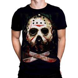 Jason Voorhees Herren T-Shirt Freitag der 13. Horrorfilme Halloween Grafik-T-Shirt (M) von Darkside