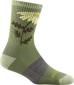 Darn Tough Queen Bee (Style 1988) Damen Micro Crew Lightweight mit Cushion Hike Trek Socken - Grün - Large von Darn Tough