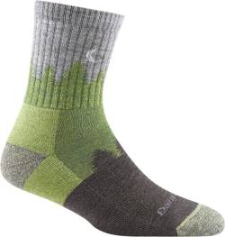 Darn Tough W Treeline Micro Crew Socks Grün - Merino Stylische atmungsaktive Damen Wandersocken, Größe L - Farbe Willow von Darn Tough