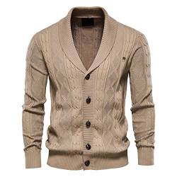 Cardigan Herren Winter Mit Schalkragen Herren Trachtenjacke Dünne Strickjacke Mantel V Ausschnitt Strick Cardigan Langarm Knöpfe Strickpullover Einfarbige Elegant Blouson Strickmantel von Darringls