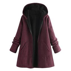 Darringls Damen Wintermantel Dicke Parka Steppmantel mit Kapuze Große Größen Mantel Oversized Winterjacke Teddyfell Daunenjacke Lange Jacke Slim Trenchcoats Winterdicke Jacken von Darringls