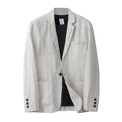 Darringls Herren Leichte Sakko Blazer Freizeit Sportjacke aus Baumwolle und Leinen Sommer-Blazer Herren Freizeit Anzugjacke Sommersakko Leichter Anzug Blazer Einfarbig Blazer Jackett für Männer von Darringls