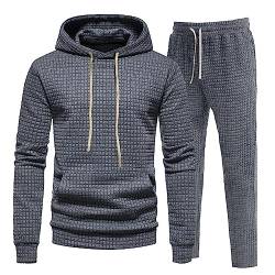 Darringls Herren Trainingsanzug 2 Stück Waffel Hoodie Sweatsuits Sets Athletic Jogging Anzüge mit Tasche Herren Jogginganzug Sportanzug Männer Jogging Anzug von Darringls