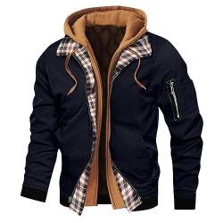 Darringls Herren Übergangsjacke Warm Winterjacke mit Innenfleece Winddichte Fliegerjacke Cargo Jacke Stehkragen Taktische Jacke US Armee Piloten Jacket Reißverschluss Jacke von Darringls