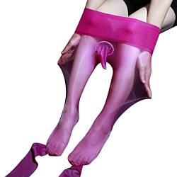 Darringls Herren Ultradünne 0d Strumpfhosen Nylon Glanz Strümpfe Sexy Leggings Öl Pantyhose mit Bulge Pouch Sissy Dessous Transparent Lange Kompression-Leggings Funktionswäsche von Darringls