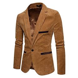 Herren-Blazer aus Samt,Sakko Anzugjacke Sportlich Regular Fit Roter Samt Blazer Formale Kleidung, Knöpfe, einfarbig, schmale Passform, Sportmantel für Abendessen, Abschlussball, Hochzeit von Darringls