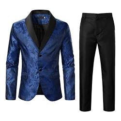 Herren Disco Sets Metallic Pailletten Anzüge 70er Jahre Disco Kostüm Pailletten Anzugjacke Freizeitanzug inklusive glänzender Jacke und Hose Sakkos-Anzugjacken Set von Darringls