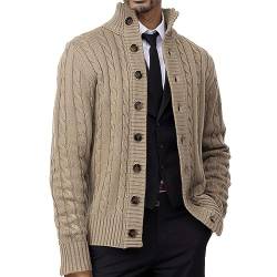 Herren Strickjacke mit Stehkragen – Knöpfen， Schmale Passform, Modische, Dicker, Warmer Cardigan, Lässiger Pullover, Gestrickte Mäntel Für Herren von Darringls