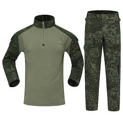 Tarnanzug Herren Paintball Camouflage Jagdbekleidung BDU Taktisch Uniform Combat Shirt Taktische Hose Langärmlige mit 1/4 Reißverschluss Militär Anzug Outdoor von Darringls