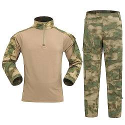 Tarnanzug Herren Paintball Combat Shirt Taktische Hose Langärmlige mit 1/4 Reißverschluss Militär Anzug Outdoor Camouflage Jagdbekleidung BDU Taktisch Uniform von Darringls