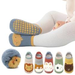 Darryy Baby Socken Anti Rutsch Dicke - 6 Paar Winter Warme Kleinkinder Rutschsocken Krabbelsocken für Mädchen Jungen (M 1-3 Jahre) von Darryy