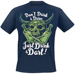 Darts Just Drink and Männer T-Shirt Navy 3XL von Darts