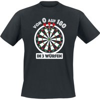 Darts T-Shirt - Von 0 auf 180 in 3 Würfen - S bis 3XL - für Männer - Größe 3XL - schwarz von Darts