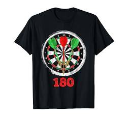 Darts 180er Dartscheibe 180 in Dart T-Shirt von Dartspieler Darts T-Shirt Geschenk Dart Zubehör