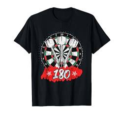 Darts 180er Dartscheibe 180 in Dart T-Shirt von Dartspieler Darts T-Shirt Geschenk Dart Zubehör