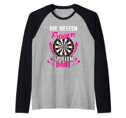 Frauen Darts Damen Dartscheibe Darts Zubehör Dart Raglan von Dartspieler Darts T-Shirt Geschenk Dart Zubehör