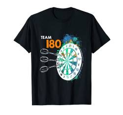 Team 180 Darts 180er Dartscheibe 180 in Dart T-Shirt von Dartspieler Darts T-Shirt Geschenk Dart Zubehör
