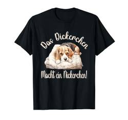 Das Dickerchen macht ein Nickerchen Beagle Pyjama Hund Dog T-Shirt von Das Dickerchen macht ein Nickerchen Schlafshirt