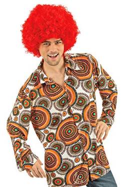 Das Kostümland Disco Hemd Circle im Retro Look für Herren - Orange - Gr. M von Das Kostümland