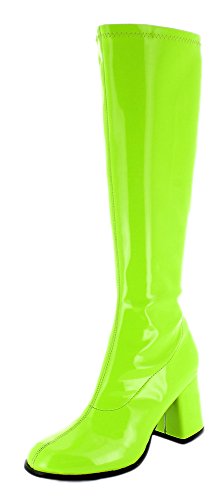 Das Kostümland Gogo Damen Lackstiefel normale Schaftweite - Grün Gr. 40 von Das Kostümland