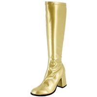 Das Kostümland Gogo Damen Retro Lackstiefel, Gold Stiefel von Das Kostümland